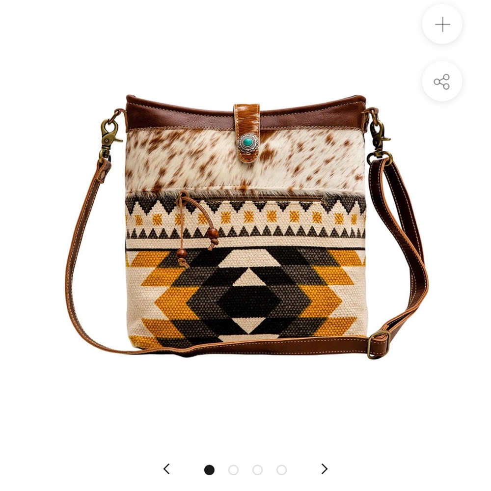 Myra Brown and Tan Patterned Women's Bag